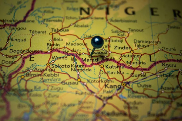Maradi Cidade Níger Fixada Mapa Geográfico — Fotografia de Stock
