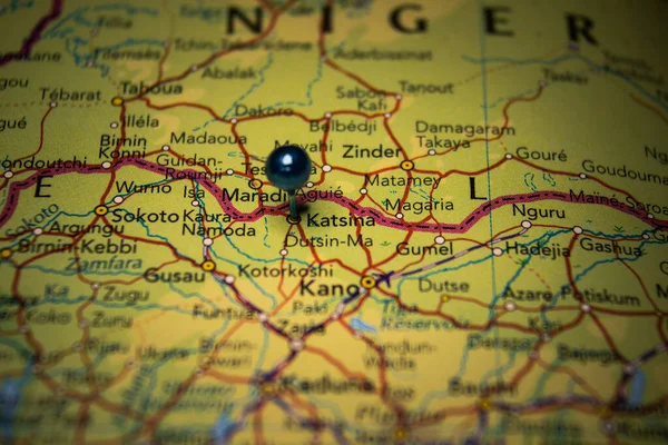 Katsina Cidade Nigéria Localizada Mapa Geográfico — Fotografia de Stock