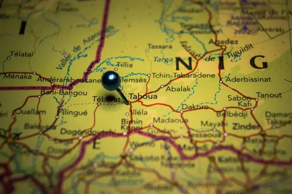 Tahoua Cidade Níger Fixada Mapa Geográfico — Fotografia de Stock