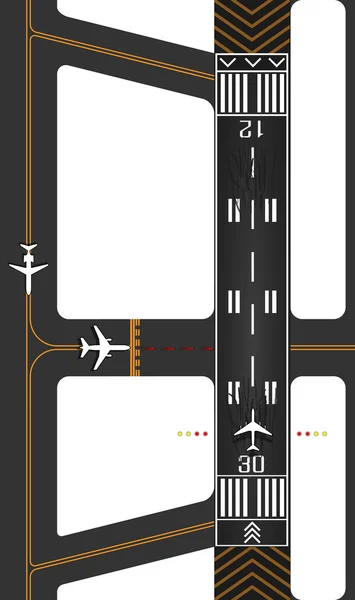 Piste d'avion avec sorties — Image vectorielle