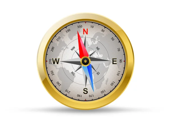 Zlatý kompas, vektor — Stockový vektor
