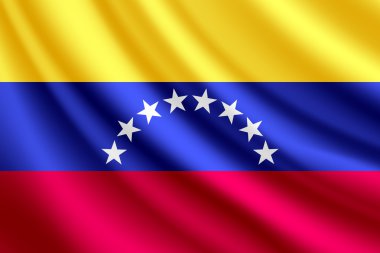 Venezüella bayrağı sallayarak, vektör