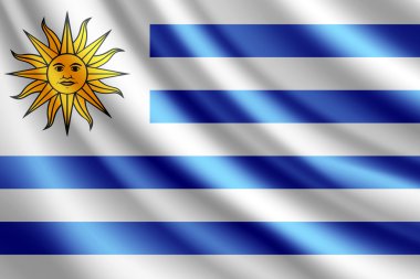 uruguay bayrağı sallayarak, vektör