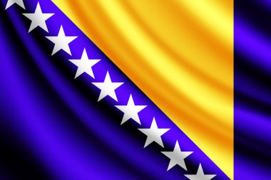 Bosna-Hersek bayrağı sallayarak, vektör