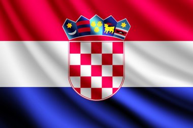Waving flag of Croatia, vector clipart