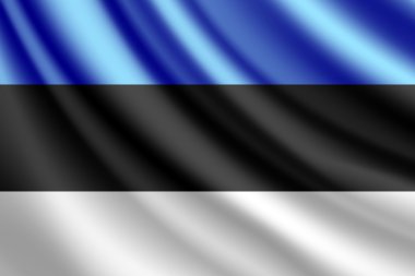 Estonya bayrağı sallayarak, vektör