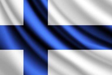Finlandiya bayrağı sallayarak, vektör