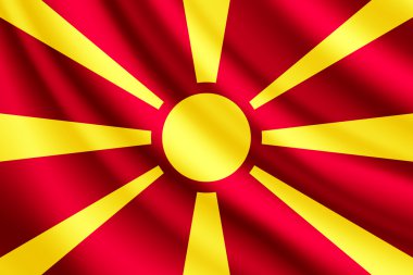 Makedonya Cumhuriyeti bayrağı sallayarak, vektör