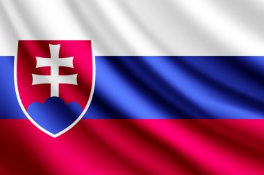 Slovakya bayrağı sallayarak, vektör