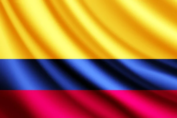 Bandera ondeante de Columbia, vector — Vector de stock