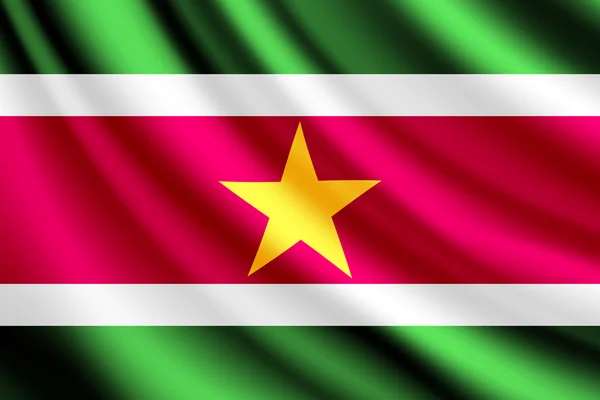 Bandera ondeante de Surinam, vector — Archivo Imágenes Vectoriales