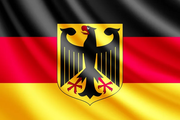 Almanya bayrağı sallayarak, vektör — Stok Vektör