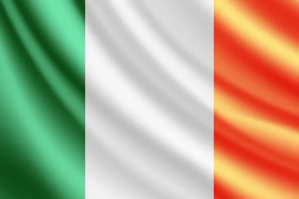 Drapeau ondulé de l'Irlande, vecteur — Image vectorielle