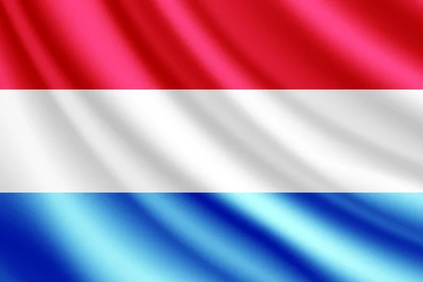 Drapeau ondulé du Luxembourg, vecteur — Image vectorielle