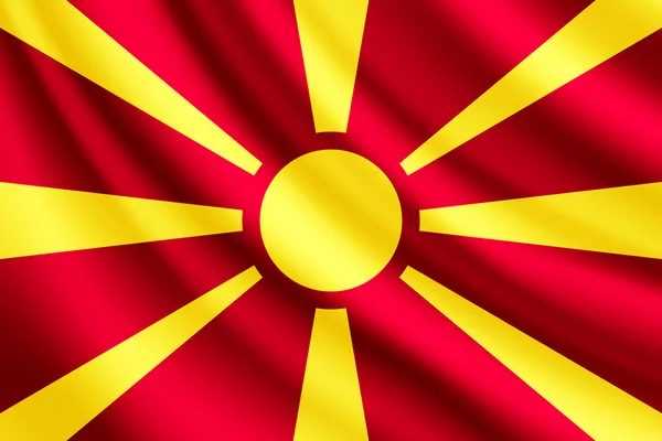 Bandeira ondulando de Macedonia, vetor — Vetor de Stock