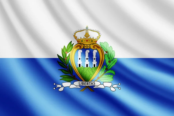 Flagge von San Marino schwenkend, Vektor — Stockvektor