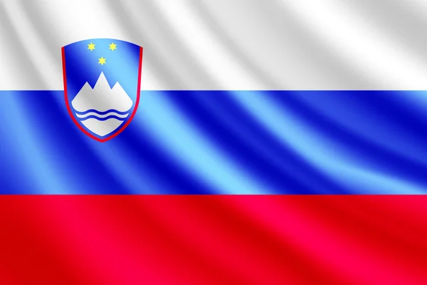 Bandeira ondulante da Eslovénia, vector — Vetor de Stock