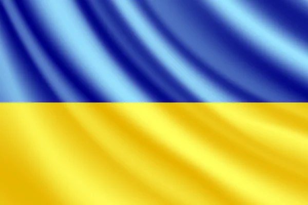 Ukrayna bayrağı sallayarak, vektör — Stok Vektör