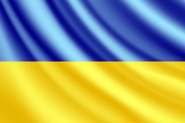 Ukrayna bayrağı sallayarak, vektör