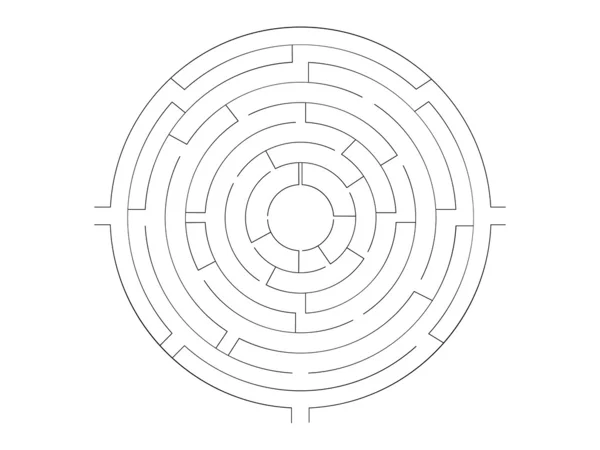 Круглая форма лабиринта (черный на белый ) Лицензионные Стоковые Векторы