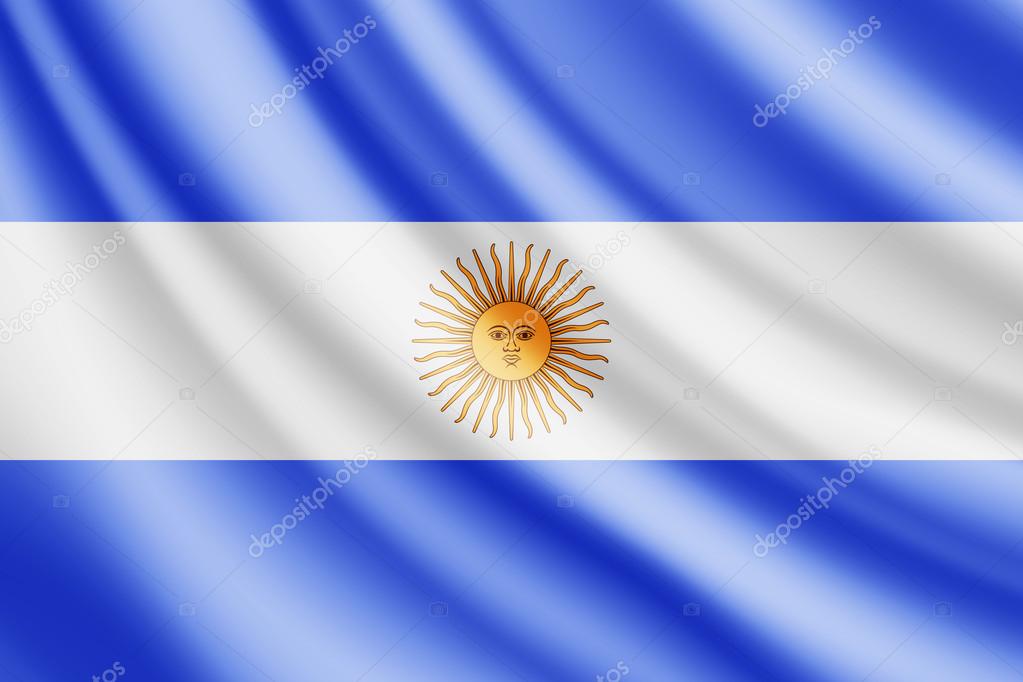 Waving flag of Argentina, vector