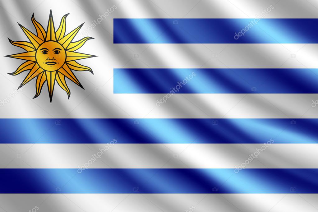 Waving flag of Uruguay, vector