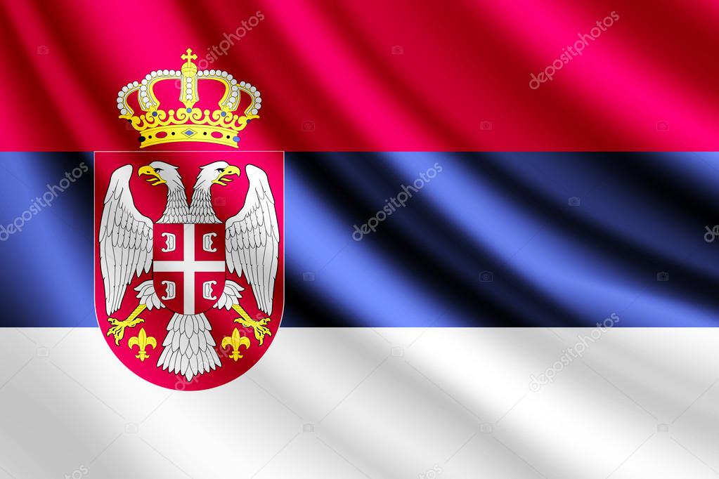 Waving flag of Serbia, vector