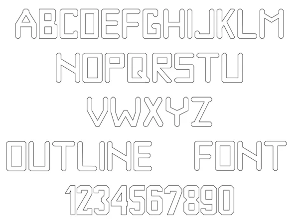 Custom font, outlines on white background — Stock Vector