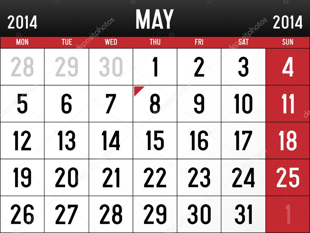 Calendar for May 2014