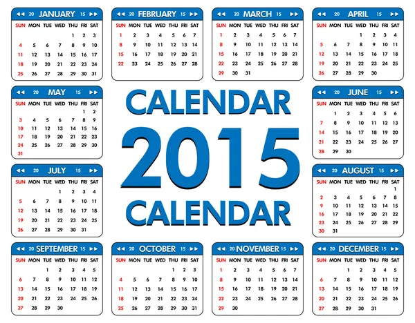 Kalender für das Jahr 2015. — Stockvektor