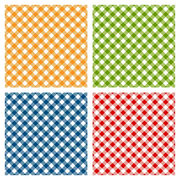 Checkered tablecloth seamless pattern, diagonal — Stock Vector