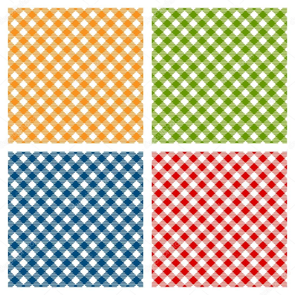 Checkered tablecloth seamless pattern, diagonal