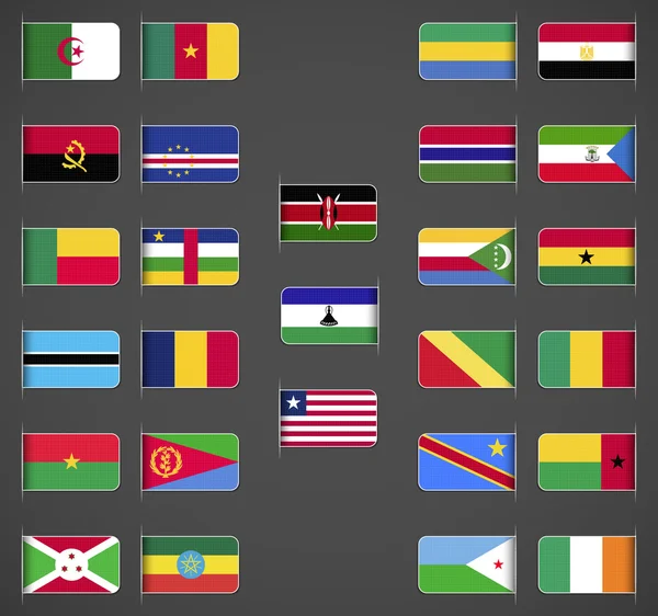 Collection de drapeaux du monde, Afrique, partie 1 — Image vectorielle