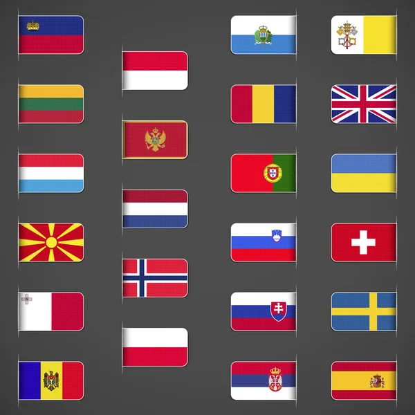 Collection de drapeaux du monde, Europe, partie 2 . — Image vectorielle