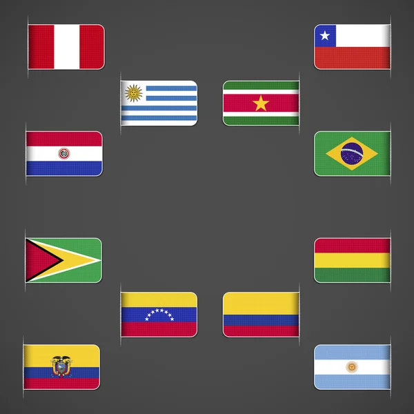 Världens flaggor samling, Sydamerika Royaltyfria illustrationer