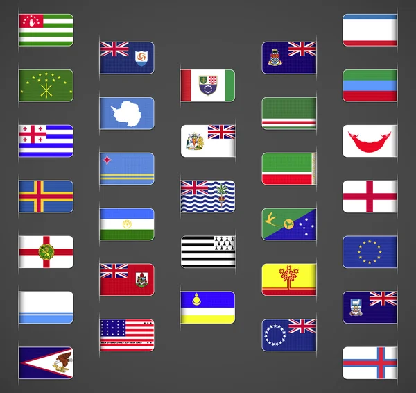Världens flaggor samling, andra, del 1 Stockvektor