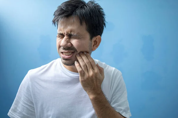 Asiatique Homme Avec Mal Dents Problèmes Santé Buccodentaire — Photo