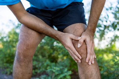 young man knee ache, healthcare concept