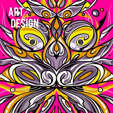 Soyut sanat simetrisi illüstrasyon şekil vektör tasarımı organik