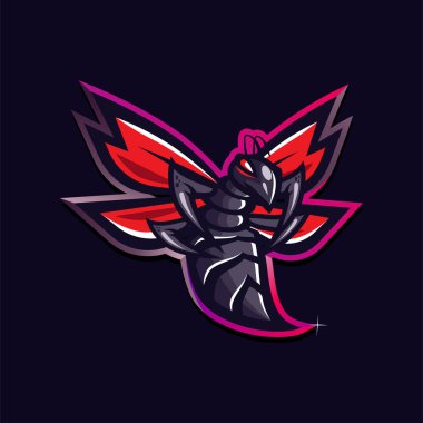 Arı maskot ve spor vektör logosu tasarımına saldırıyor