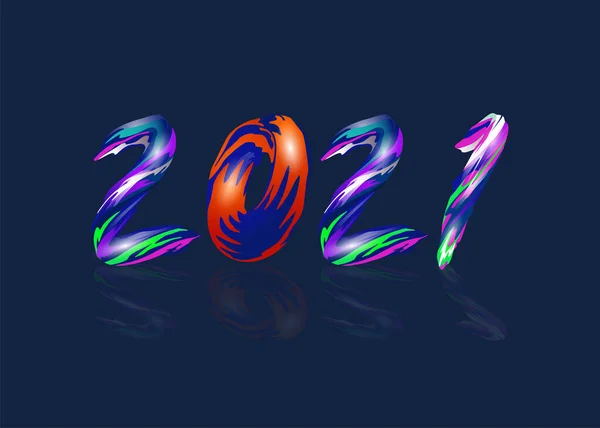 2021 Feliz Año Nuevo Tarjeta Felicitación — Vector de stock