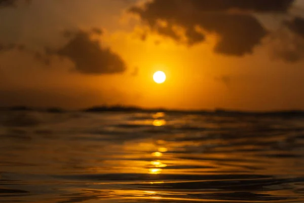 Atardecer Dorado Desde Océano Bali — Foto de Stock