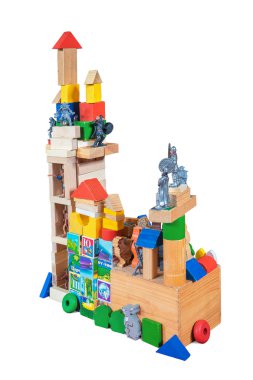 Tahta bloklar oyuncak kale