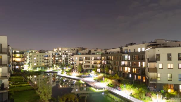 Cambio Clima Hora Del Día Moderno Barrio Residencial Una Gran — Vídeo de stock