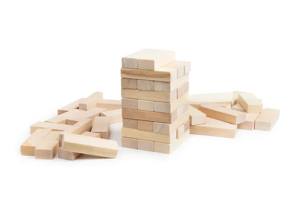 Jenga πύργο υπό ανέγερση — Φωτογραφία Αρχείου