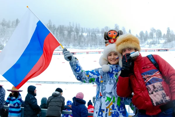 Russische fans. — Stockfoto