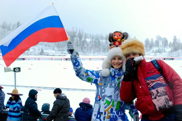 Russische fans. — Stockfoto