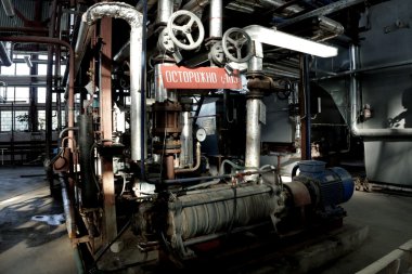 Eski stil kazan evi ekipman. Rusya.