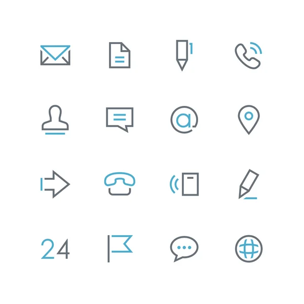 連絡先の概要色アイコン セット — ストックベクタ