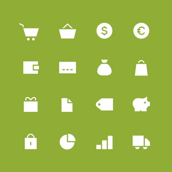 Invert shop and money icon set — Stock Vector